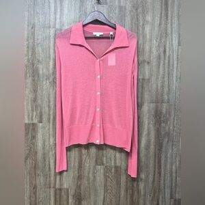 Vince Pink Cotton Cardigan
